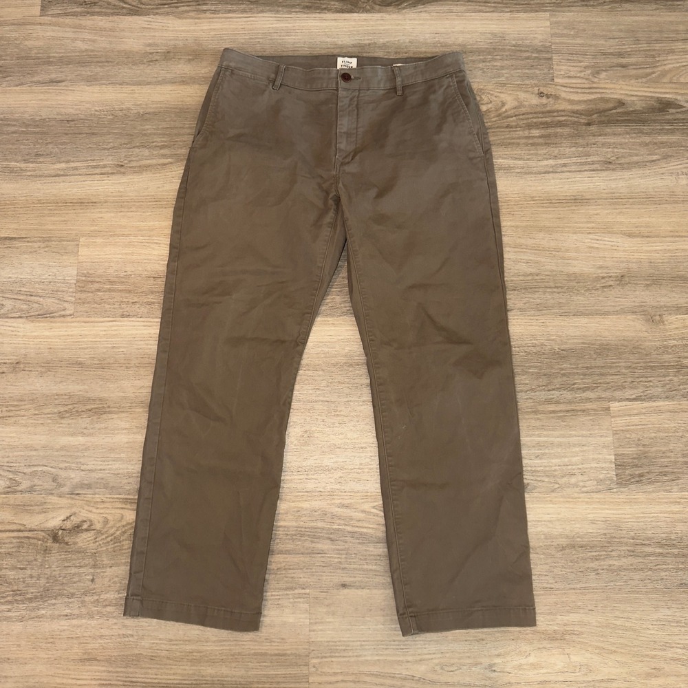 Flint and Tinder 365 Chino Pants Mens 34x30 Brown Classic Fit Stretch Twill